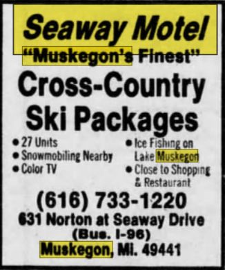 Seaway Motel - 1979 Ad (newer photo)